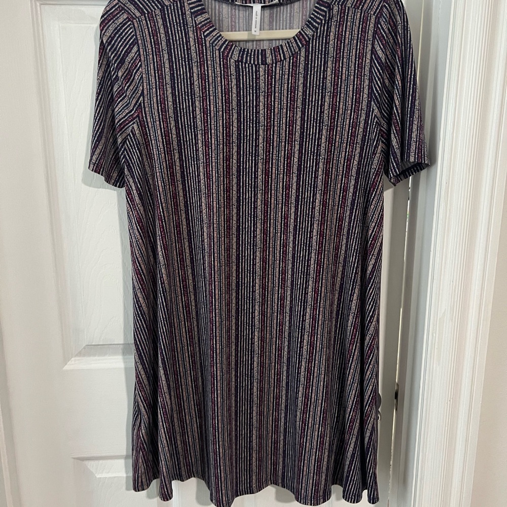 BCBGeneration Navy and Red Striped Mini Dress